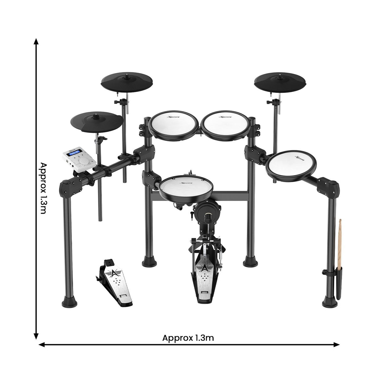 Karrera X23 Electronic Drum Kit | Quiet Mesh Drum Heads | Editable Sound Kits | USB MIDI | 420 Sounds