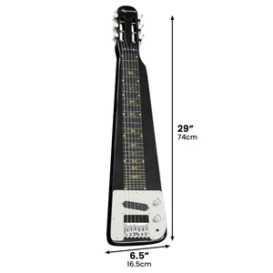 Karrera 29in 6-String Lap Steel Hawaiian Guitar | Black | Professional Slide Guitar