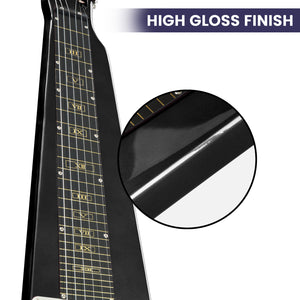 Karrera 29in 6-String Lap Steel Hawaiian Guitar | Black | Professional Slide Guitar