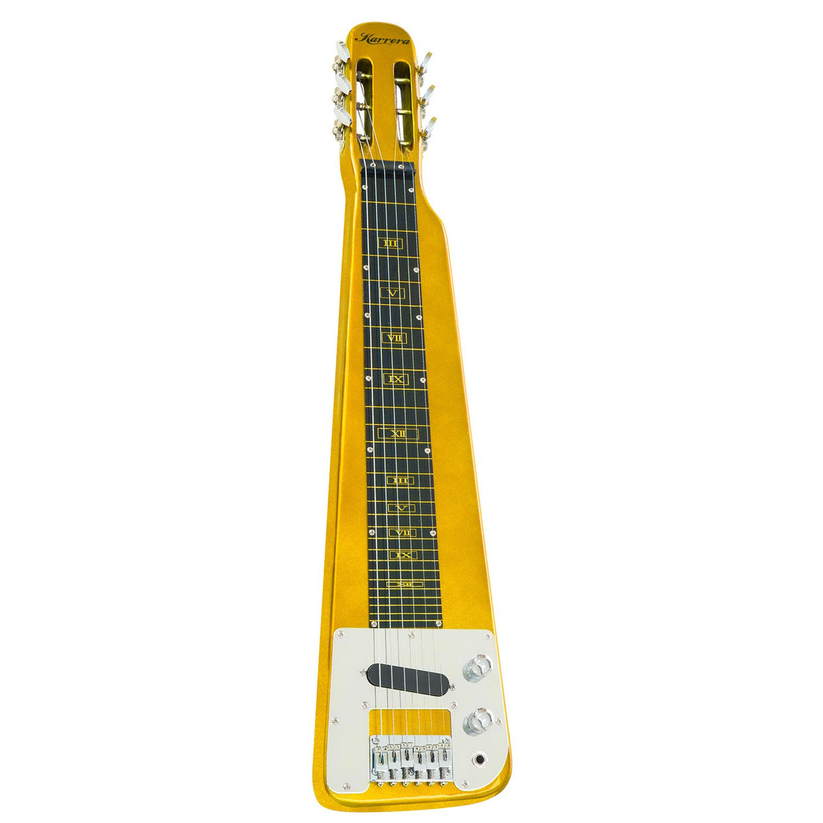 Karrera 29in 6-String Lap Steel Hawaiian Guitar | Metallic Gold | Professional Instrument