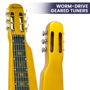 Karrera 29in 6-String Lap Steel Hawaiian Guitar | Metallic Gold | Professional Instrument