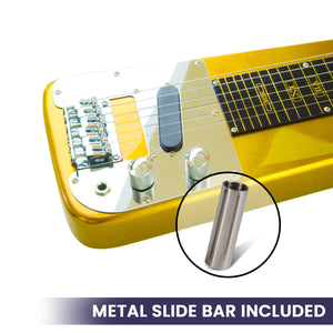 Karrera 29in 6-String Lap Steel Hawaiian Guitar | Metallic Gold | Professional Instrument