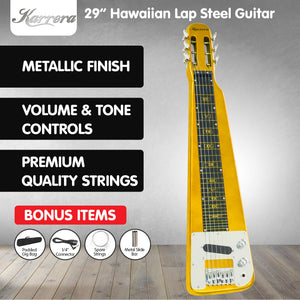 Karrera 29in 6-String Lap Steel Hawaiian Guitar | Metallic Gold | Professional Instrument