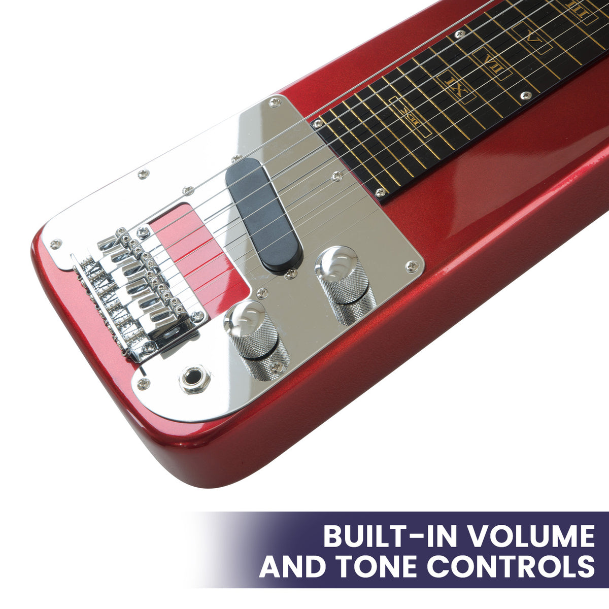 Karrera 6-String Steel Lap Guitar | Metallic Red | Hawaiian Slide Guitar
