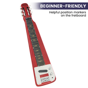 Karrera 6-String Steel Lap Guitar | Metallic Red | Hawaiian Slide Guitar