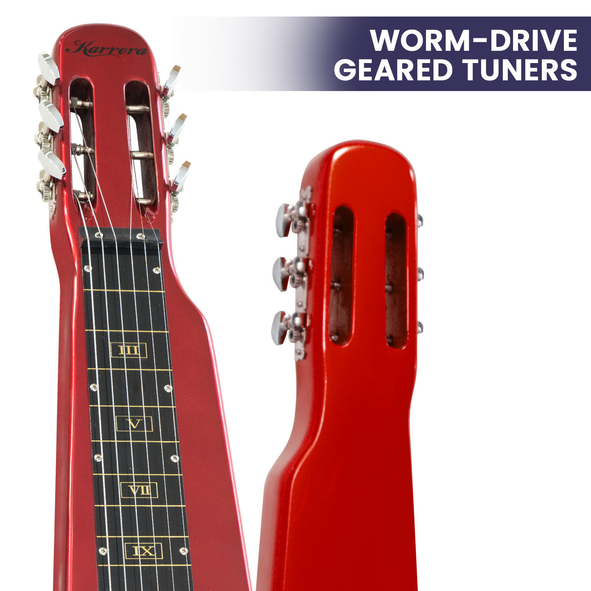 Karrera 6-String Steel Lap Guitar | Metallic Red | Hawaiian Slide Guitar