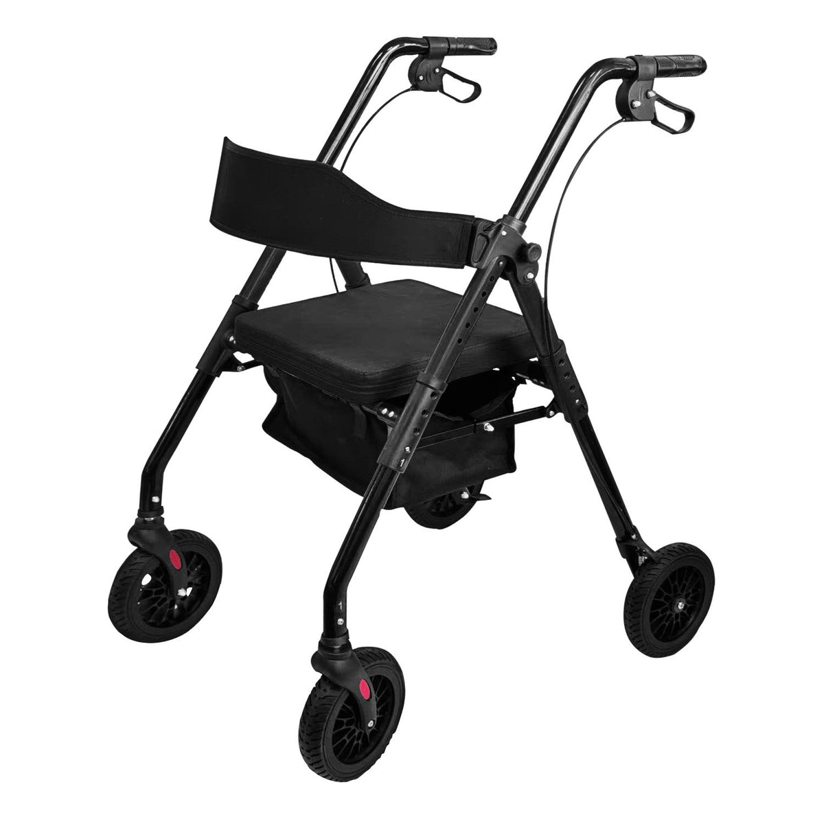 Orthonica Foldable Steel Rollator | Mobility Aid | 136kg Max Capacity | Black