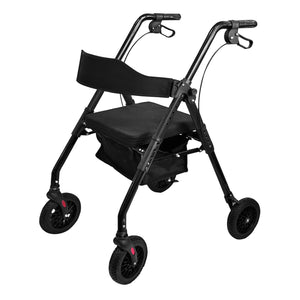 Orthonica Foldable Steel Rollator | Mobility Aid | 136kg Max Capacity | Black