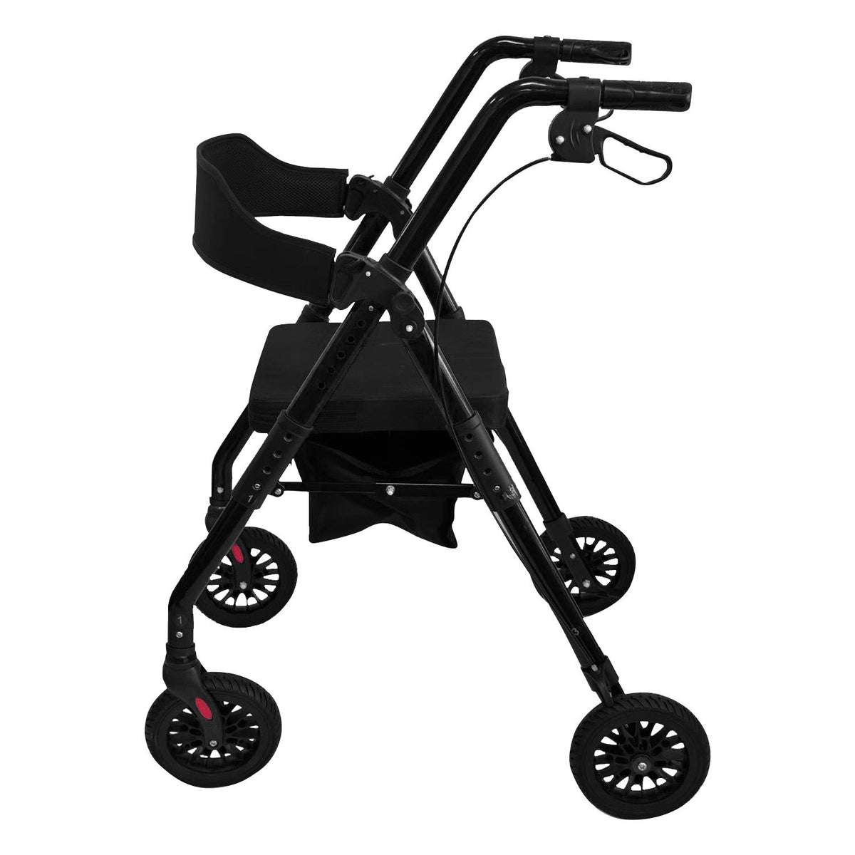 Orthonica Foldable Steel Rollator | Mobility Aid | 136kg Max Capacity | Black