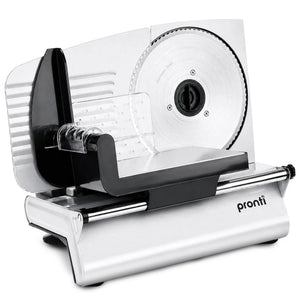 Pronti Electric Deli and Food Slicer with Adjustable Thickness - White