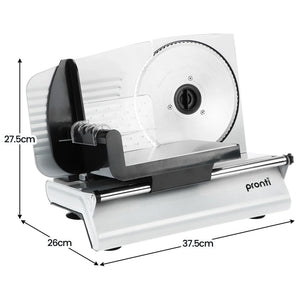 Pronti Electric Deli and Food Slicer with Adjustable Thickness - White