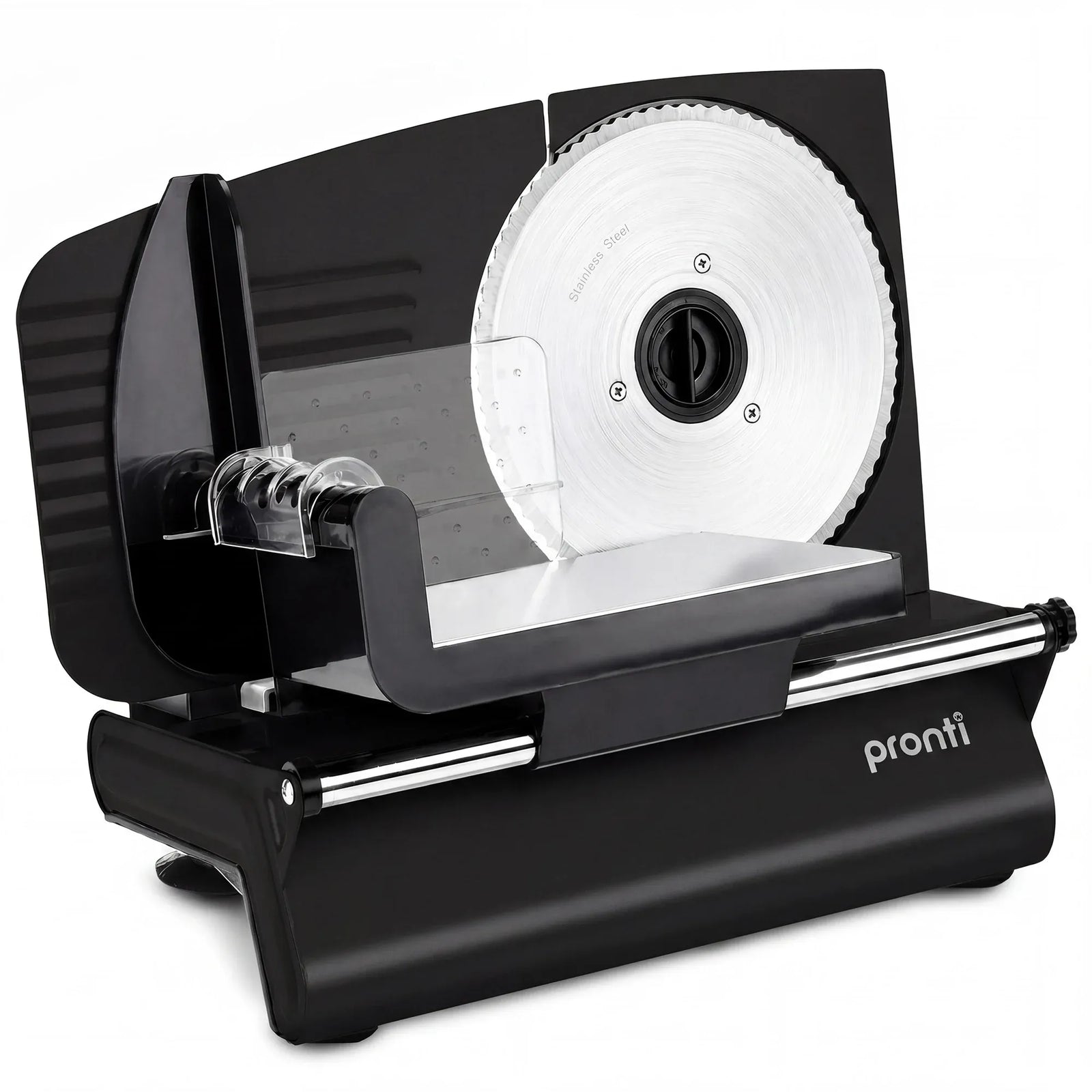 Pronti Electric Deli and Food Slicer with Adjustable Thickness - Black