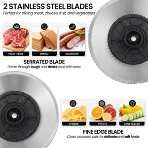 Pronti Electric Deli and Food Slicer with Adjustable Thickness - Black