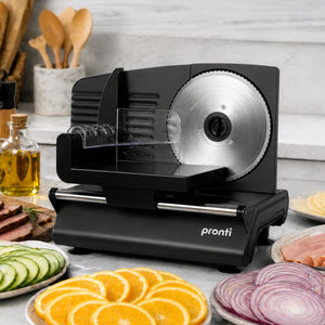 Pronti Electric Deli and Food Slicer with Adjustable Thickness - Black