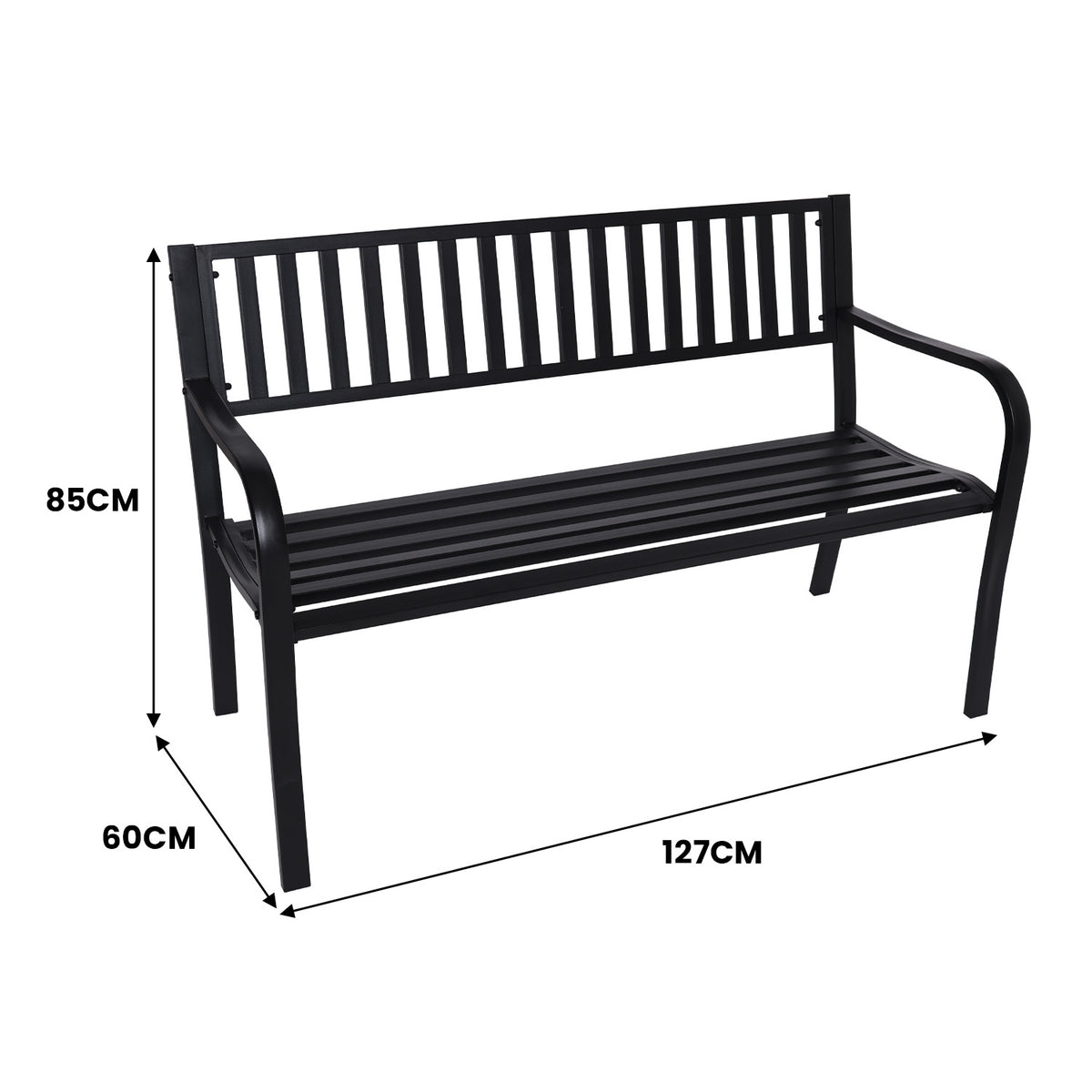 Wallaroo Steel Outdoor Garden Bench | Modern