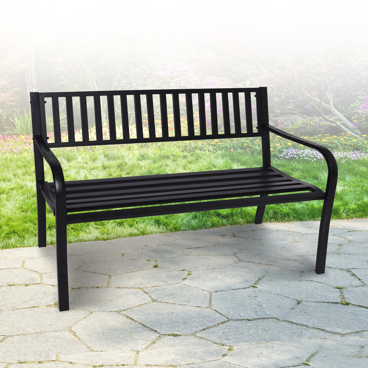 Wallaroo Steel Outdoor Garden Bench | Modern