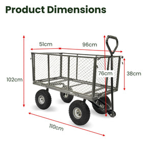 Wallaroo Steel Mesh Garden Trolley Cart | Hammer Grey