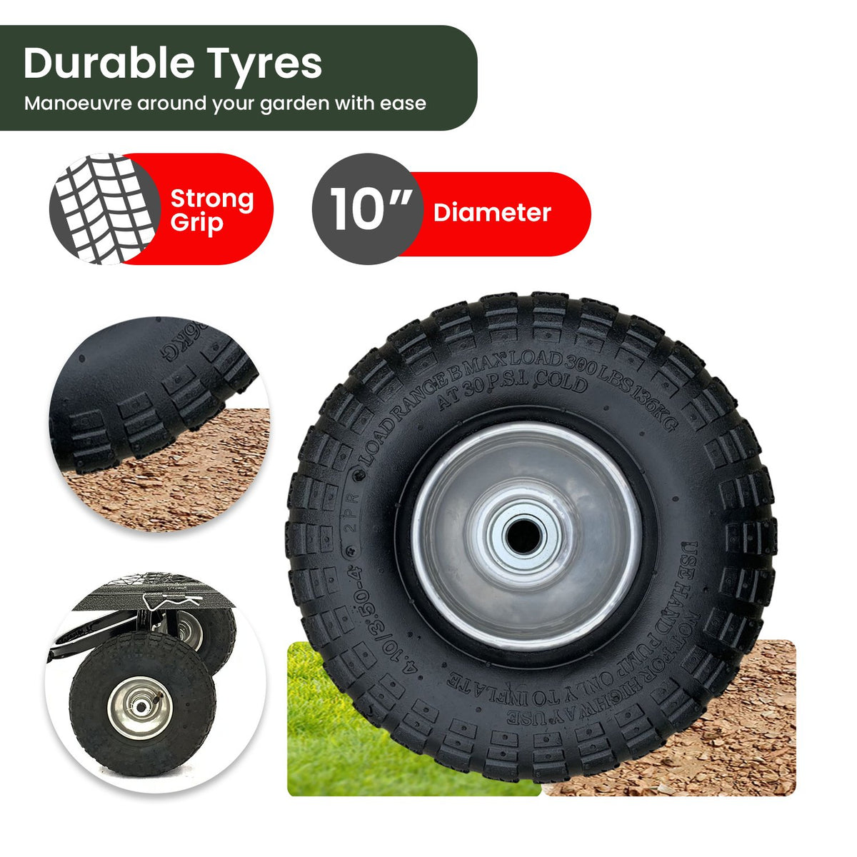 Wallaroo Steel Mesh Garden Trolley Cart | Hammer Grey