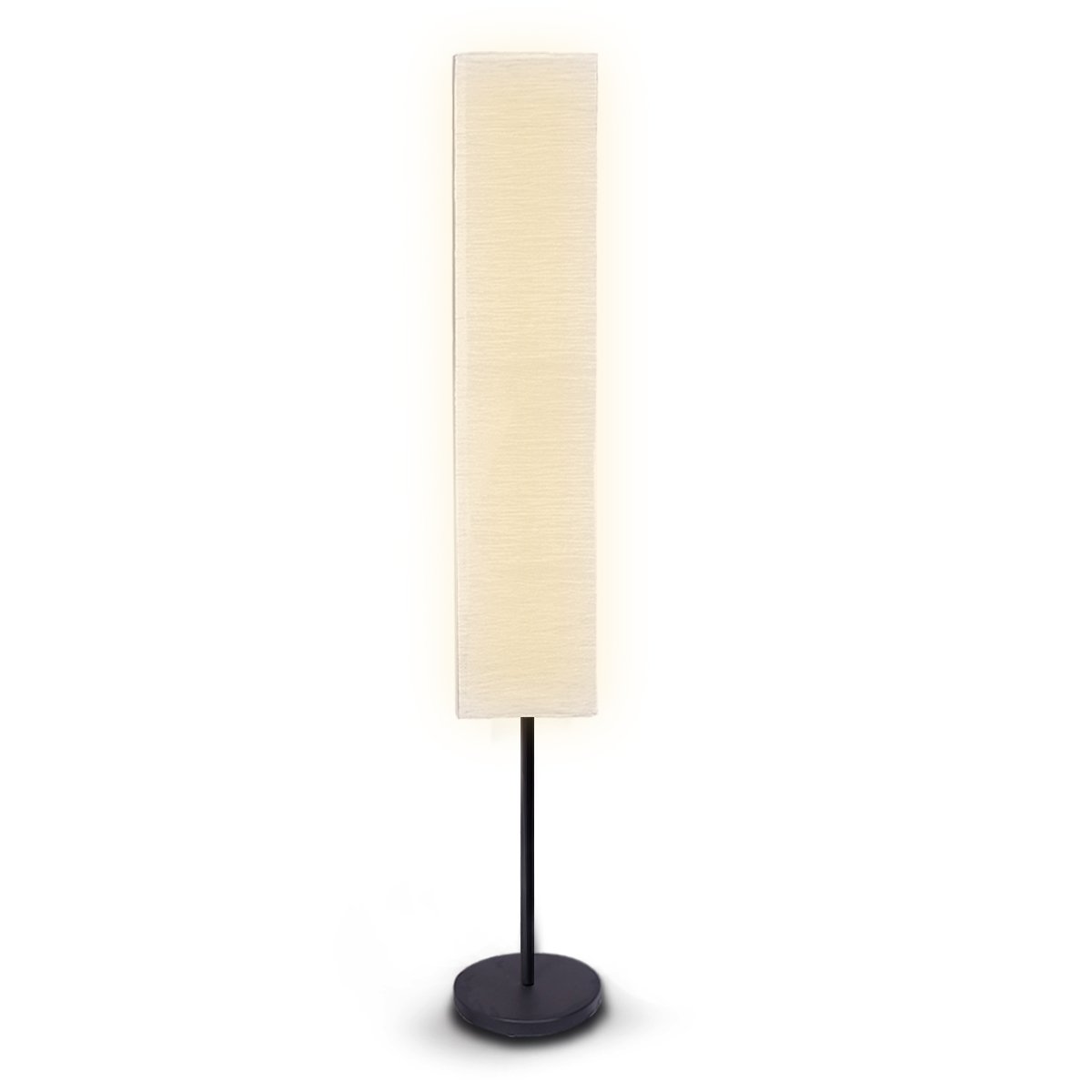 Metal Floor Lamp with White Paper Wrinkle Shade | Unique Design