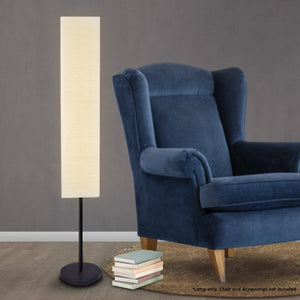 Metal Floor Lamp with White Paper Wrinkle Shade | Unique Design