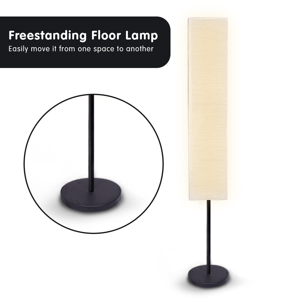 Metal Floor Lamp with White Paper Wrinkle Shade | Unique Design