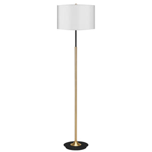 Metal Floor Lamp Brushed Brass Finish with White Shade | Elegant Modern Design