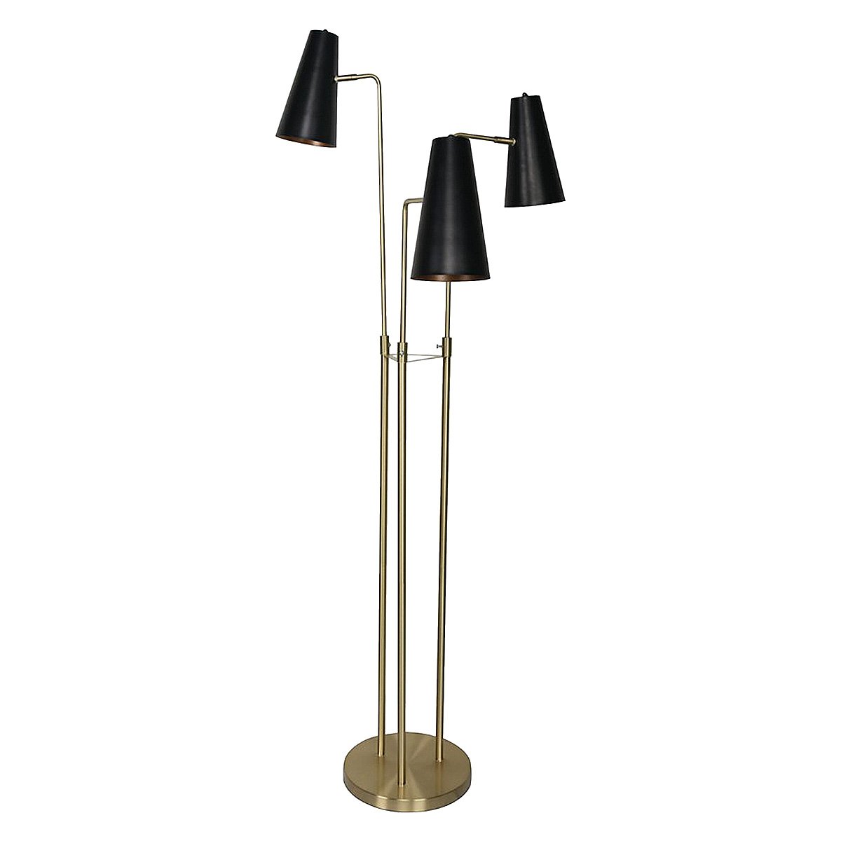 Three Metal Shade Floor Lamp | Industrial Style