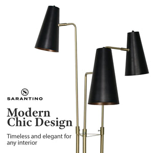 Three Metal Shade Floor Lamp | Industrial Style