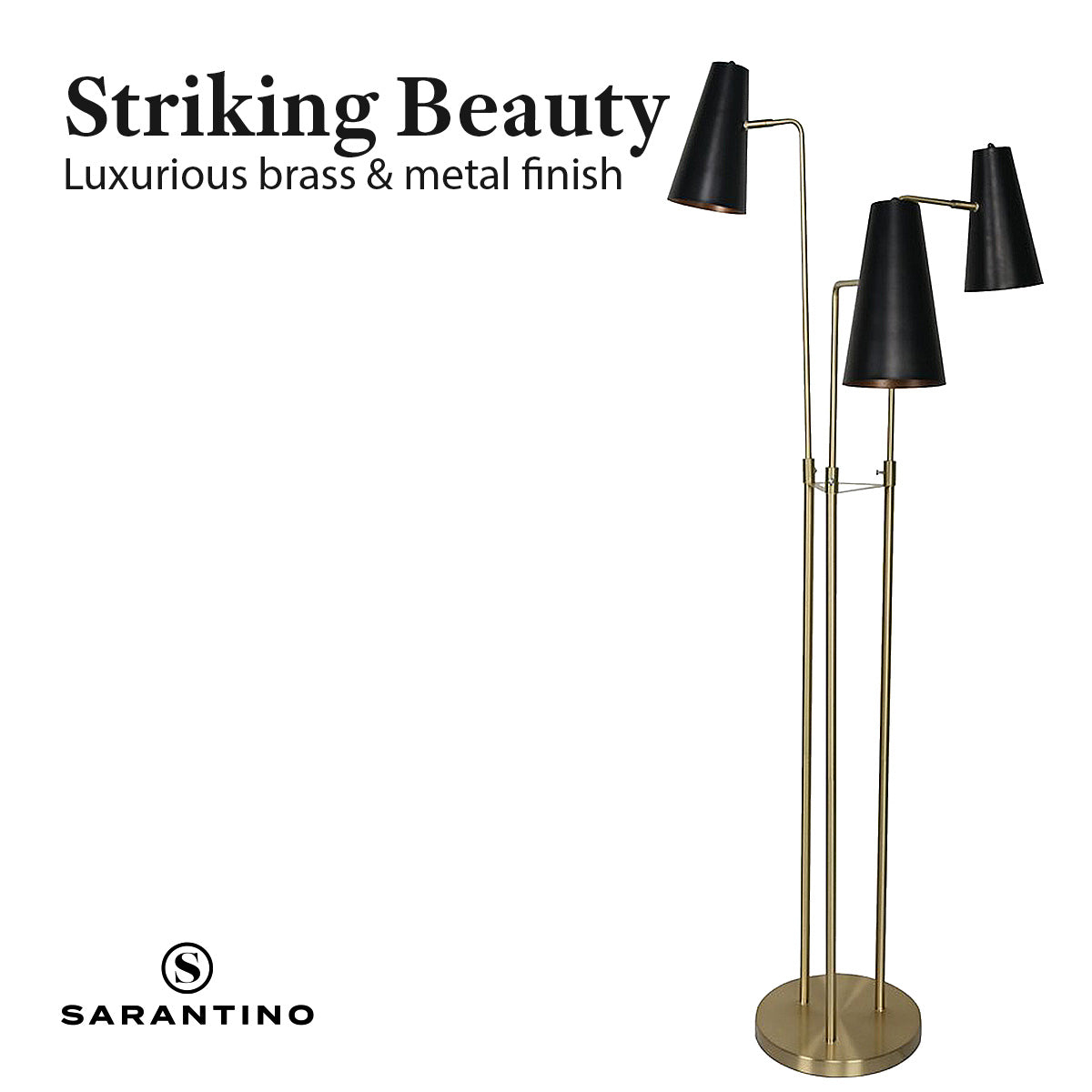 Three Metal Shade Floor Lamp | Industrial Style