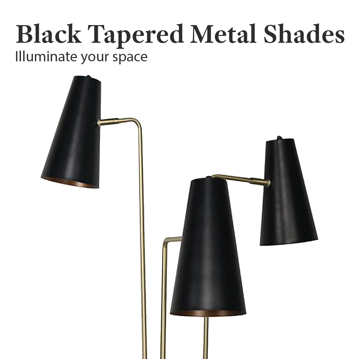 Three Metal Shade Floor Lamp | Industrial Style