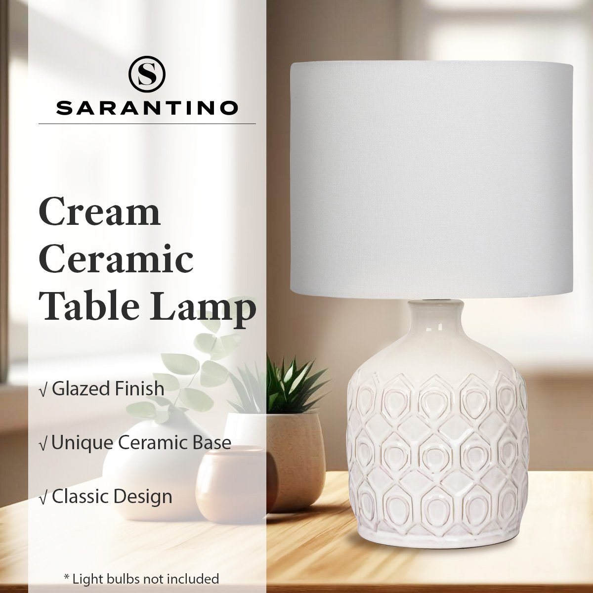 Ceramic Table Lamp in Cream | Simple, Elegant Lighting