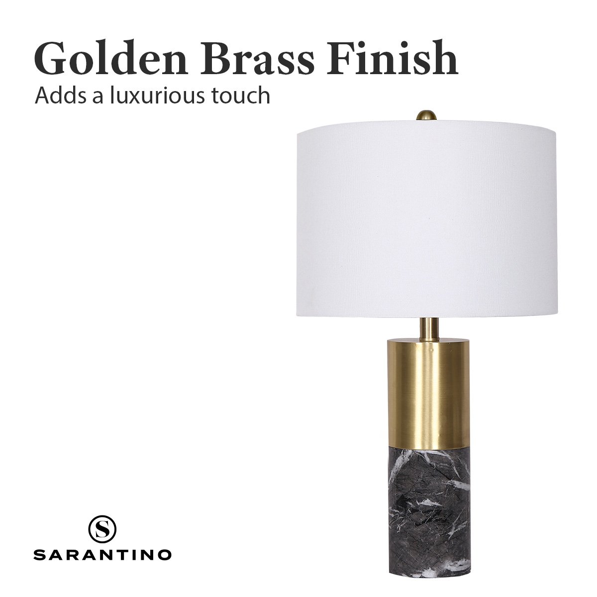 Metal and Marble Table Lamp in Black | Chic and Stylish Lighting