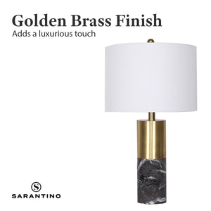 Metal and Marble Table Lamp in Black | Chic and Stylish Lighting