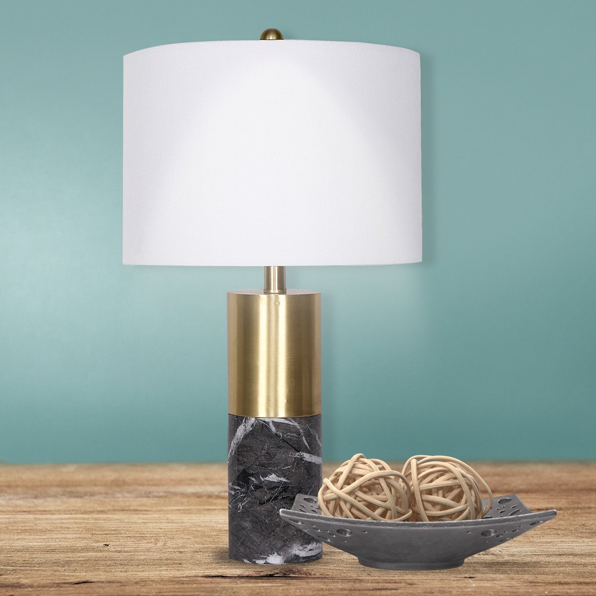 Metal and Marble Table Lamp in Black | Chic and Stylish Lighting