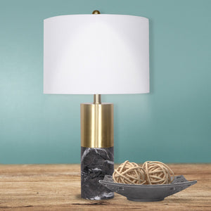 Metal and Marble Table Lamp in Black | Chic and Stylish Lighting