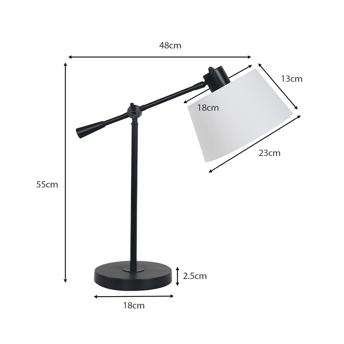 Adjustable Metal Table Lamp in Black | Stylish and Functional Lighting