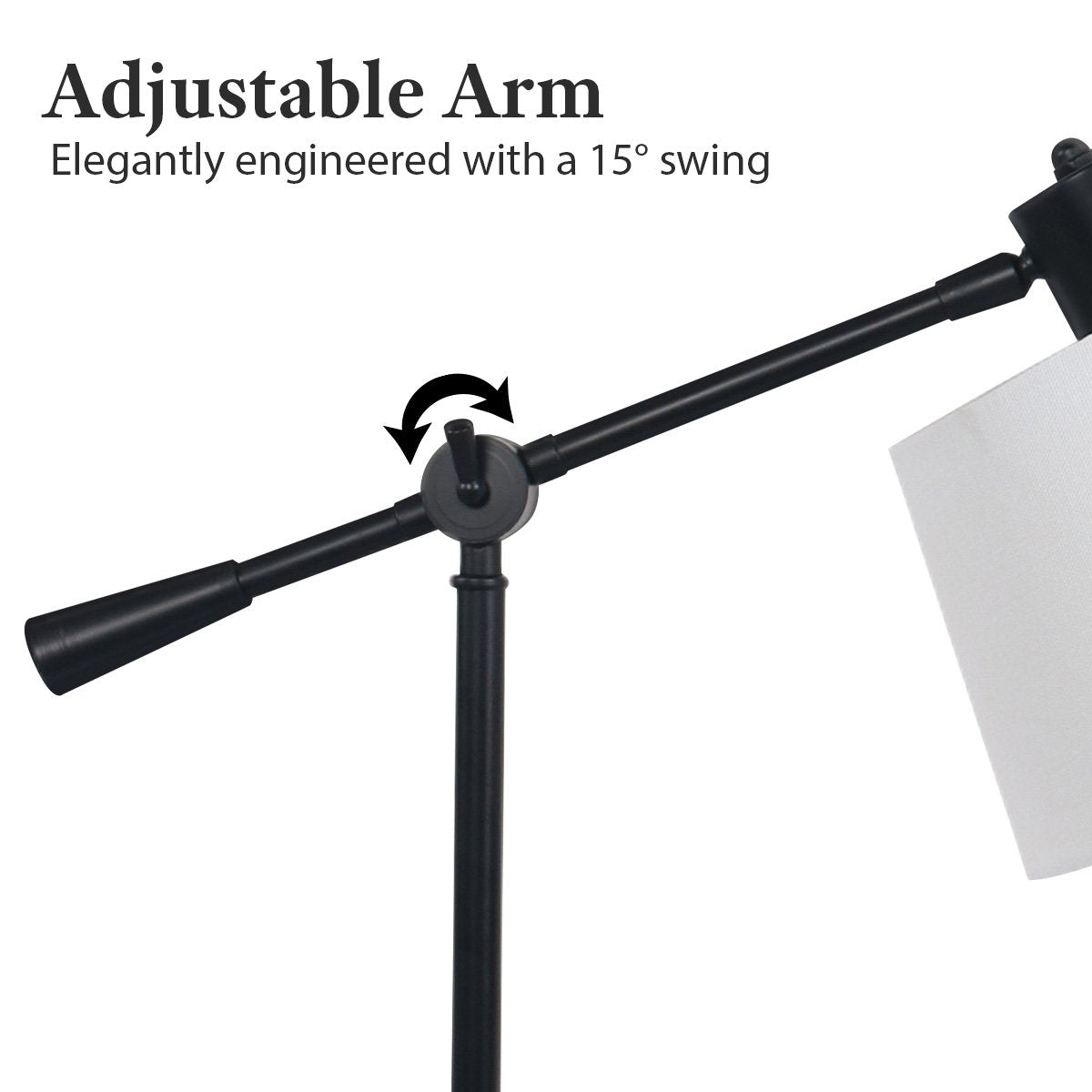 Adjustable Metal Table Lamp in Black | Stylish and Functional Lighting