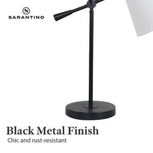 Adjustable Metal Table Lamp in Black | Stylish and Functional Lighting