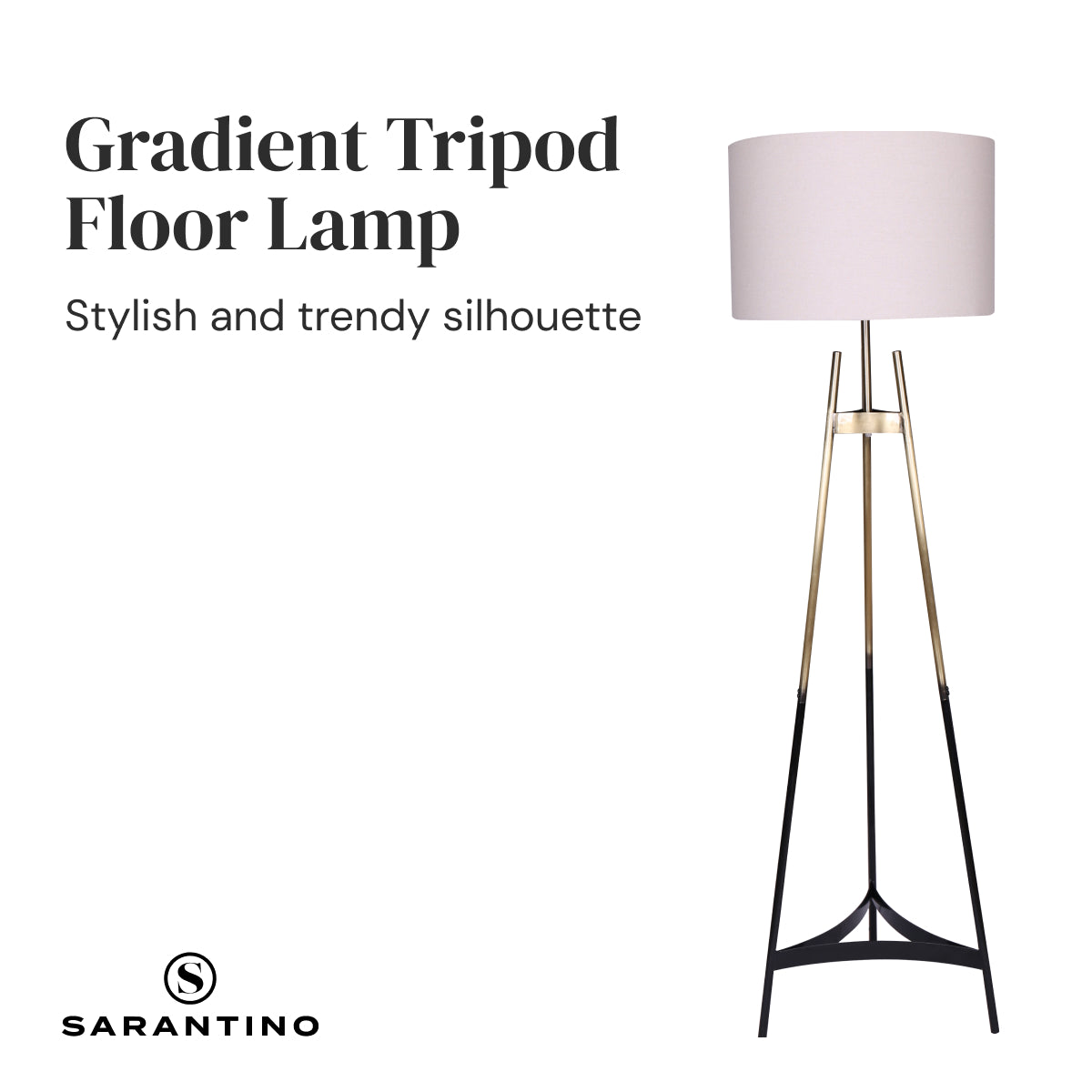 Metal Tripod Electric Floor Lamp | Gradient Finish