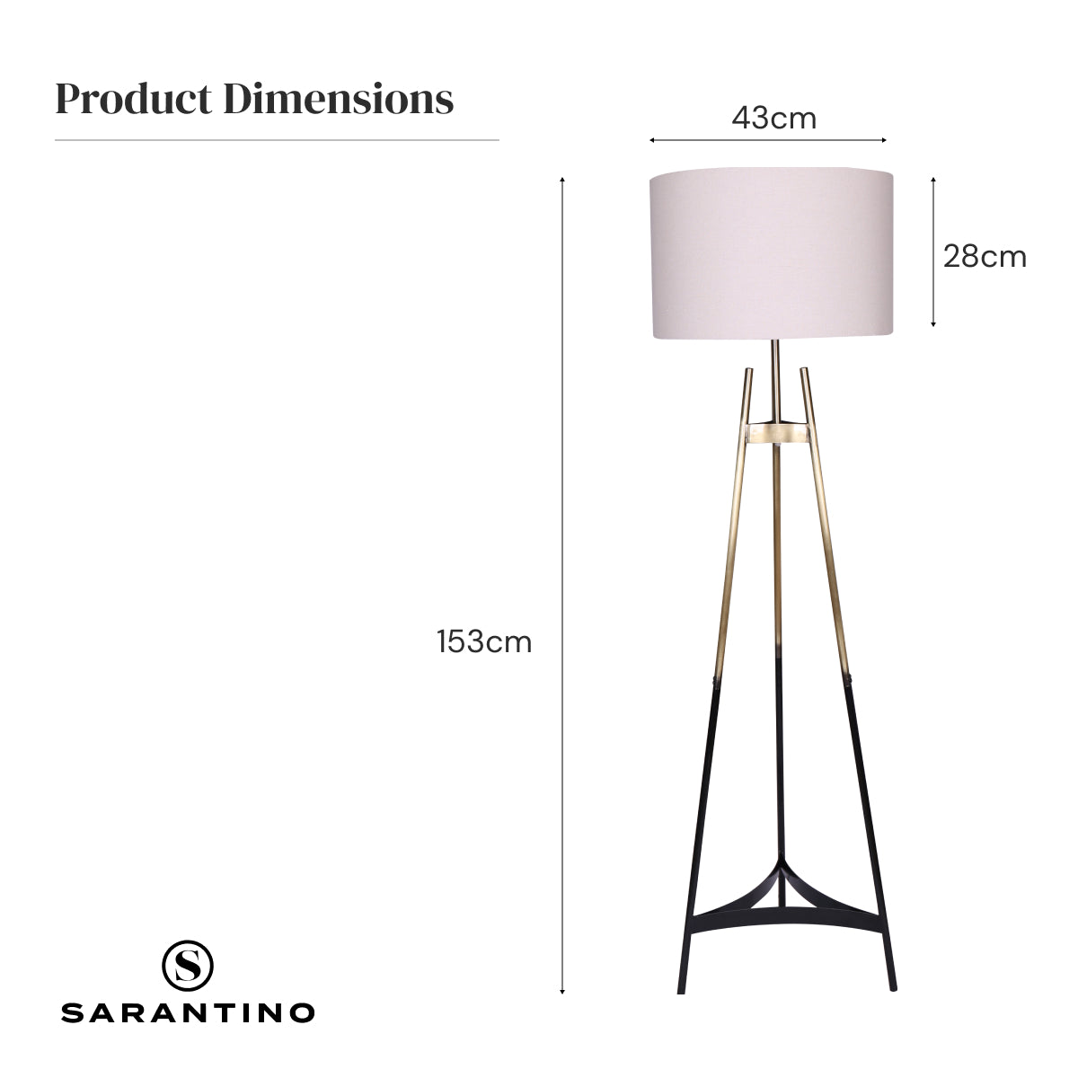 Metal Tripod Electric Floor Lamp | Gradient Finish