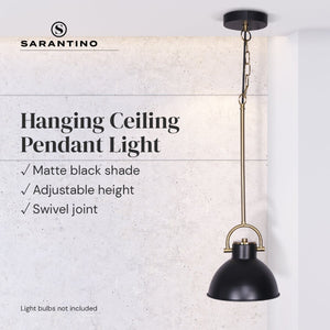 Black and Gold Pendant Light | Elegant Metal Lighting Fixture