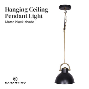 Black and Gold Pendant Light | Elegant Metal Lighting Fixture