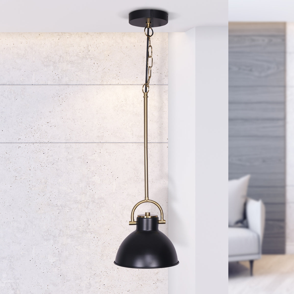 Black and Gold Pendant Light | Elegant Metal Lighting Fixture