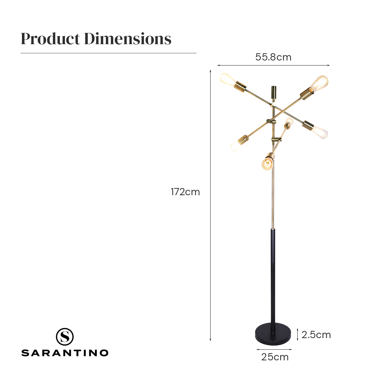 6-Light Metal Sputnik Floor Lamp | Bold Design, Industrial Style