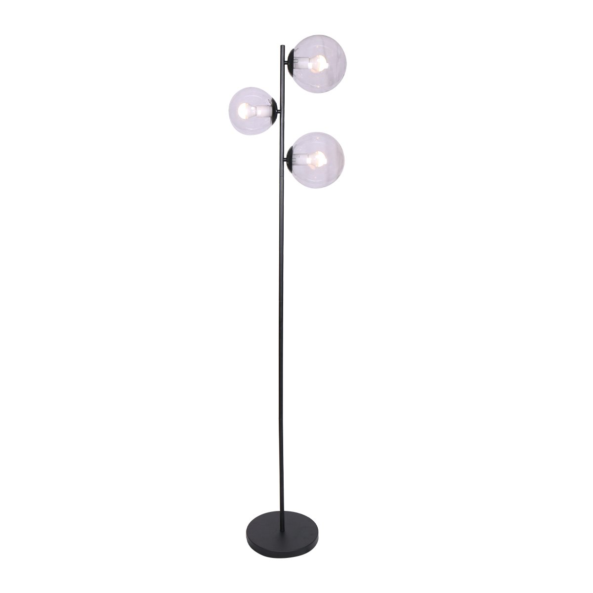 3-Light Black Metal Floor Lamp | Industrial Modern Design