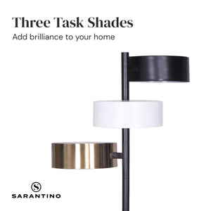 Metal Floor Lamp with 3 Swirl Shades | Modern Decorative Lighting