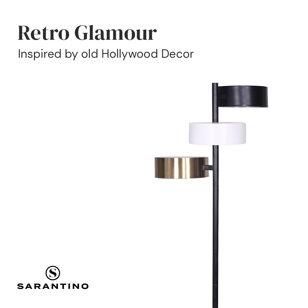 Metal Floor Lamp with 3 Swirl Shades | Modern Decorative Lighting