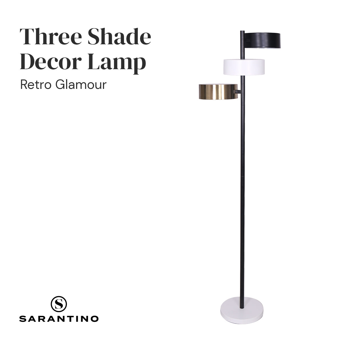 Metal Floor Lamp with 3 Swirl Shades | Modern Decorative Lighting