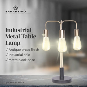 Exposed Bulb Industrial Table Lamp | Vintage and Rustic Design