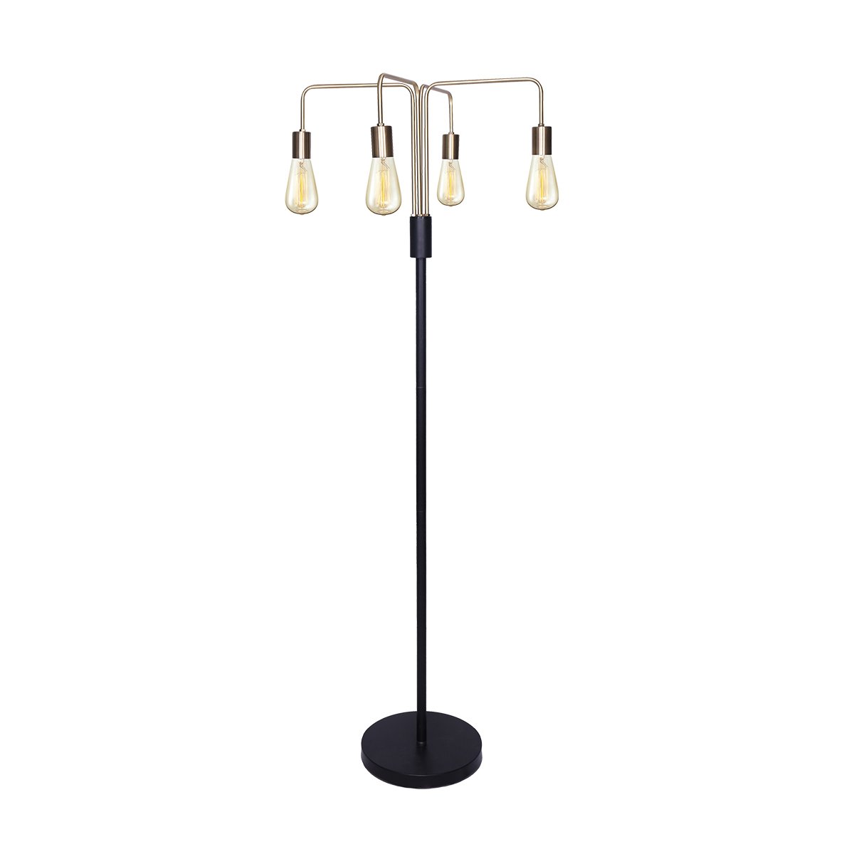 Modern Exposed Bulb 4-Arm Industrial Light Floor Lamp | Chic and Industrial